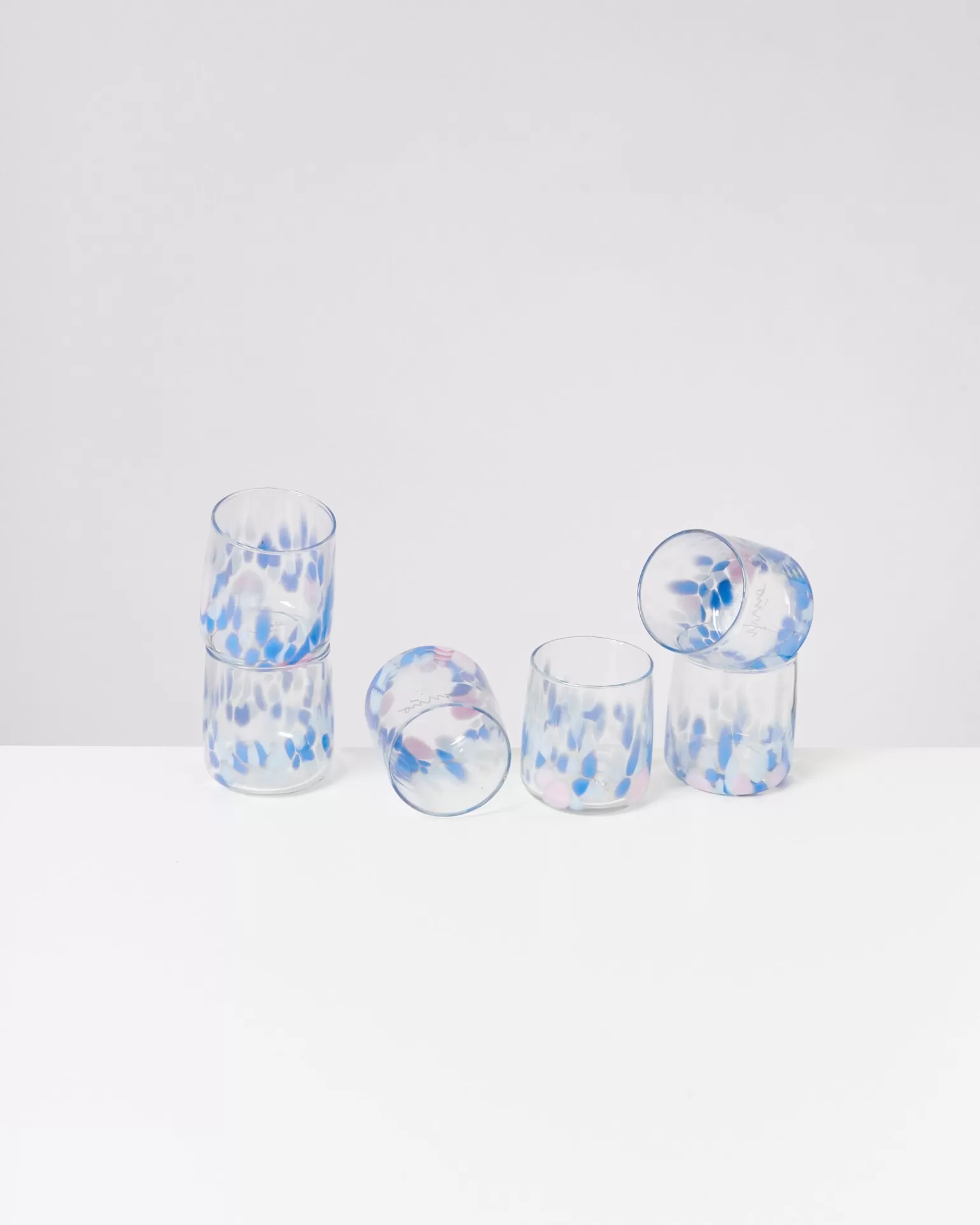 New Motel a Miio Alegria - Set Of 6 Glasses Small Big Drops Blue big drops blau