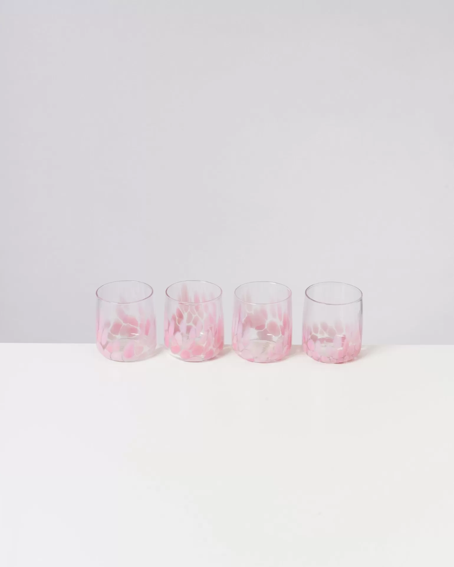 Shop Motel a Miio Alegria - Set Of 4 Glasses Small Big Drops Pink big drops rosa