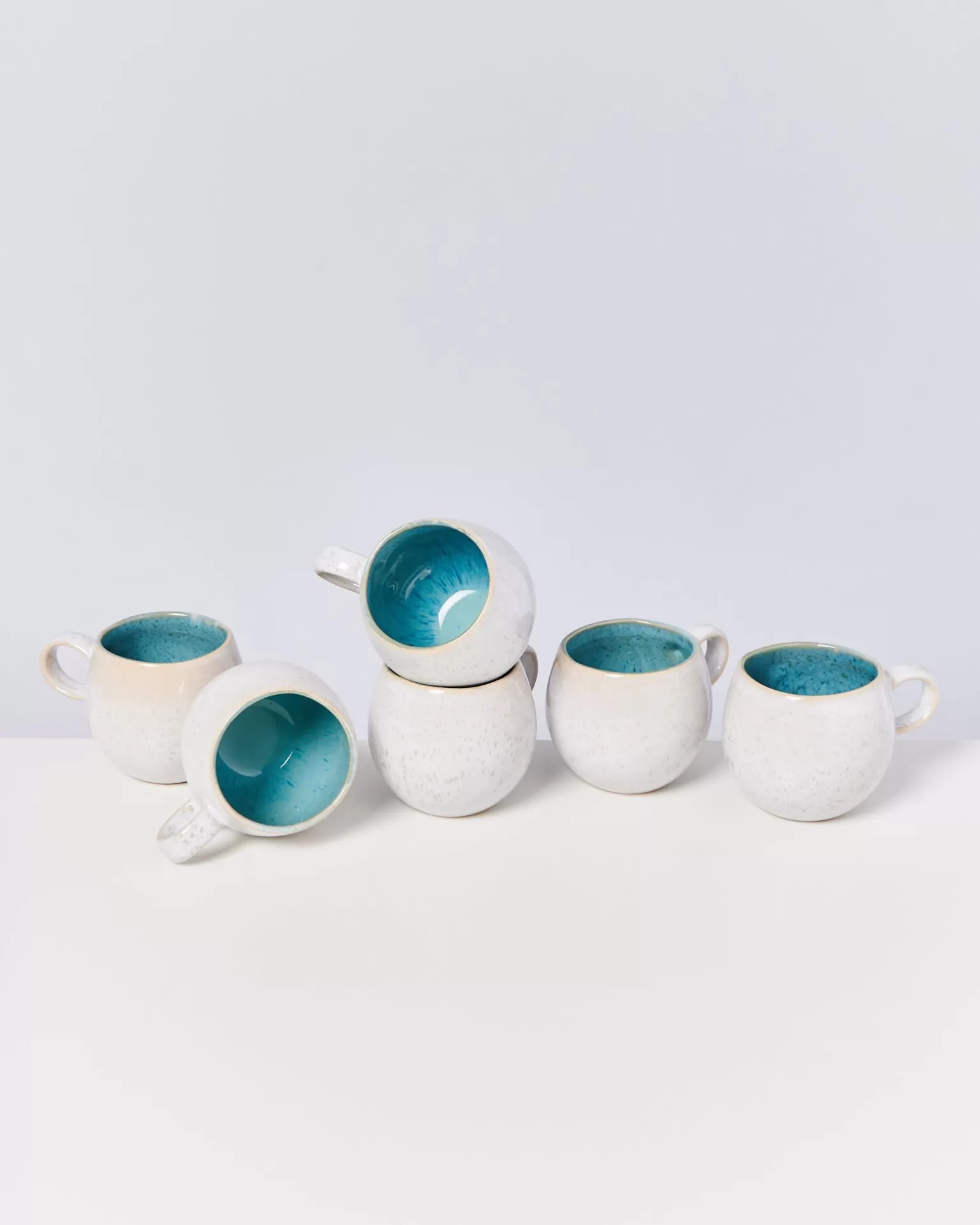 Clearance Motel a Miio Areia - Set Of 6 Mugs Small aqua