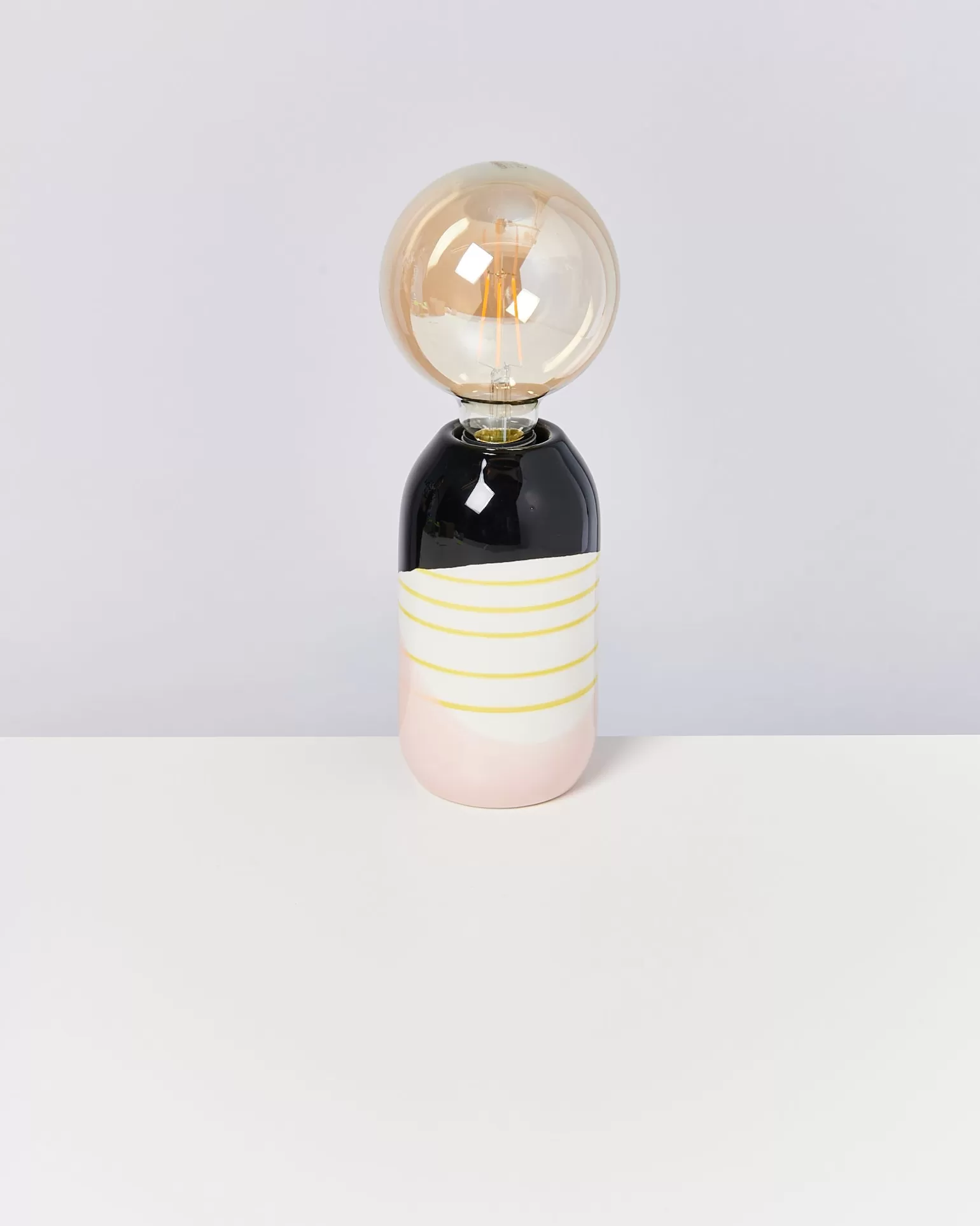 Shop Motel a Miio Farol - Lamp Black Rose Yellow Striped black pink yellow striped