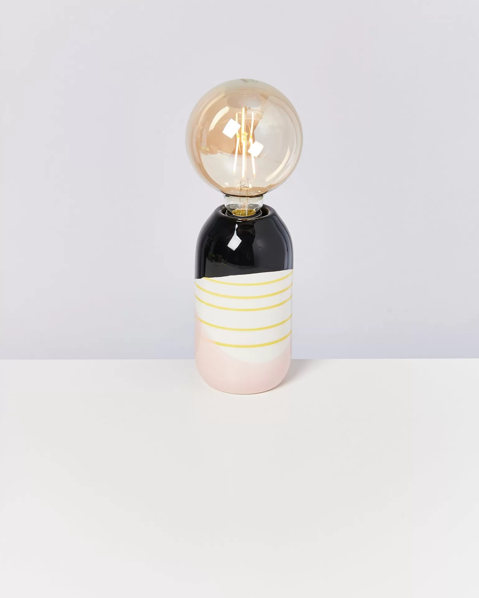 Shop Motel a Miio Farol - Lamp Black Rose Yellow Striped black pink yellow striped