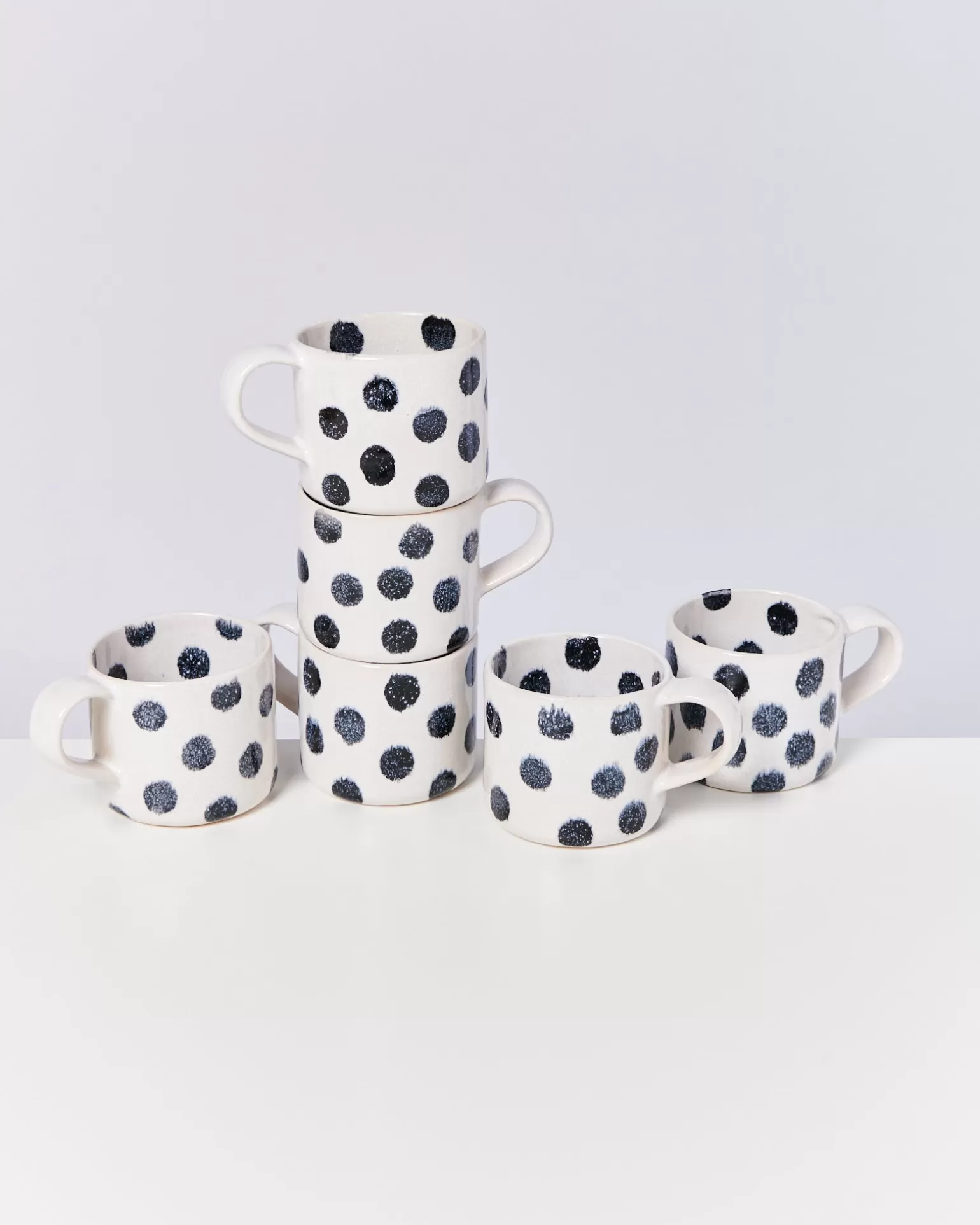 Cheap Motel a Miio Nódoa - Set Of 6 Mugs Black Dots schwarze Punkte