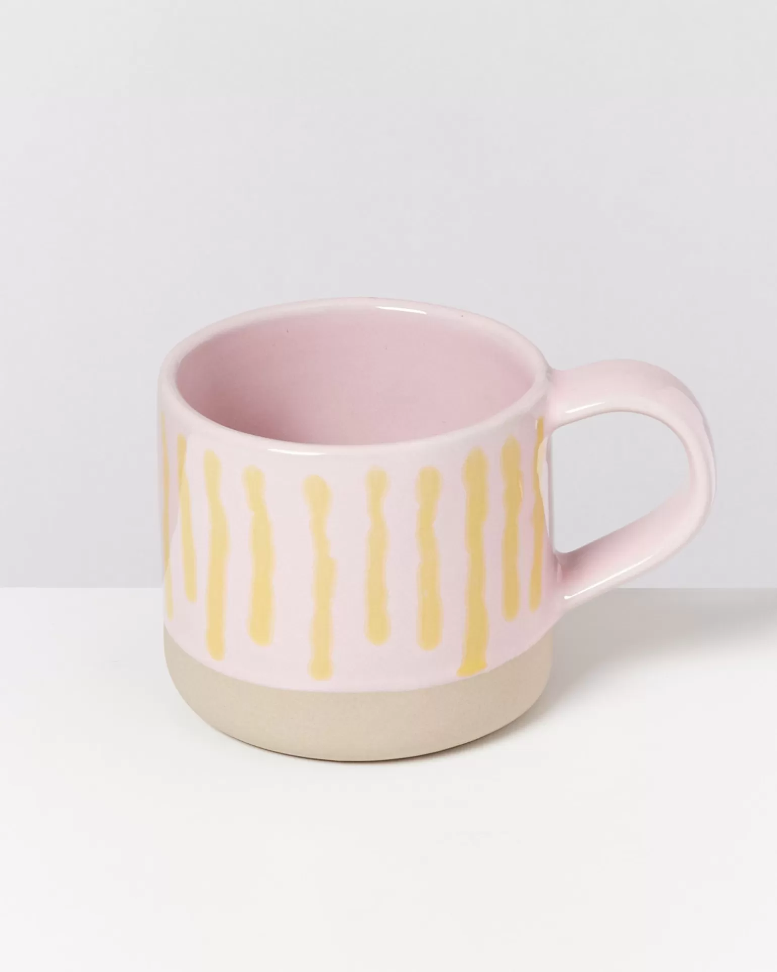 Fashion Motel a Miio Nódoa - Set Of 6 Mugs Pink Yellow Striped rosa gelb gestreift