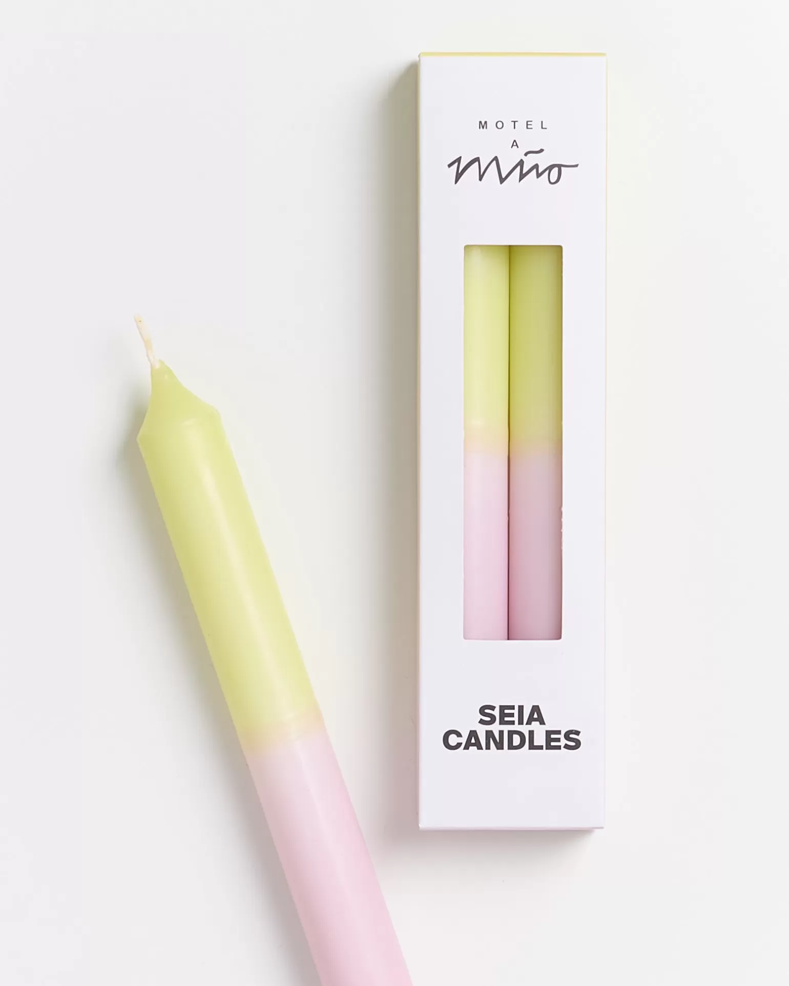 Fashion Motel a Miio Seia - Set Of 2 Stick Candles Dip Dye Pink Lime rosa lime